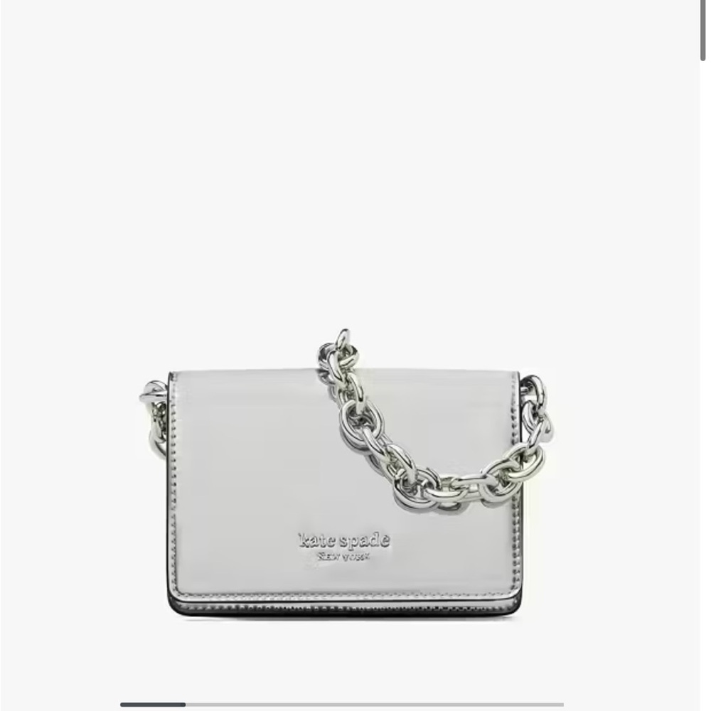 kate spade Silver Metallic Chain Shoulder Wallet